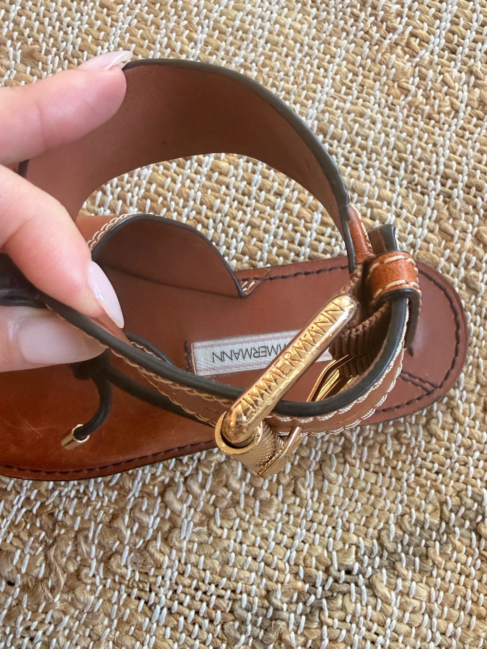 Zimmermann Square Toe Mule Ankle Strap Leather Sandal 38 - Picture 15 of 15